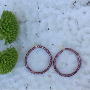Amethyst Toned Hoop Earrings